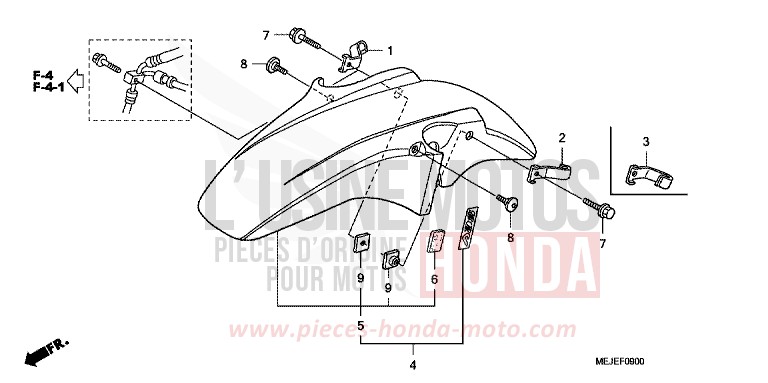 KOTFLUEGEL, VORNE von CB1300 Super Bold'or ABS PEARL FADELESS WHITE (NH341KF) von 2007